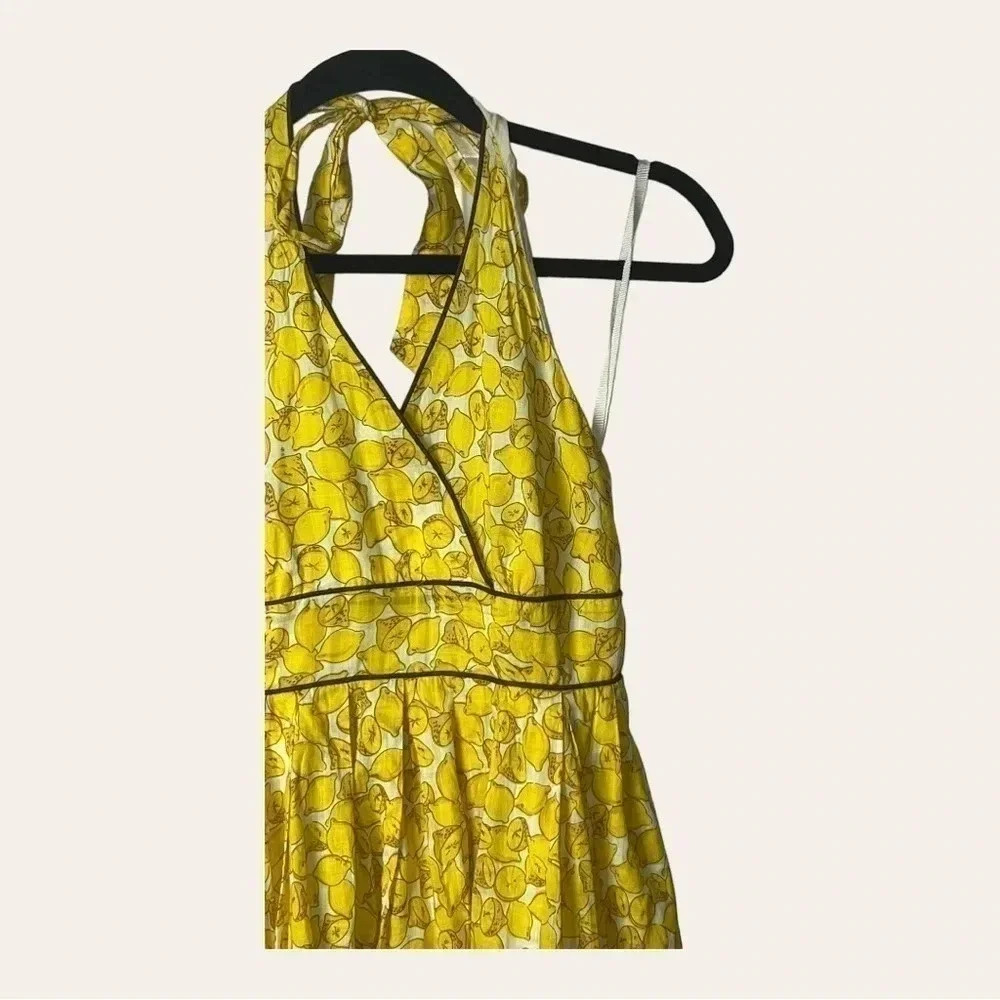 1016. ANTHROPOLOGIE MOULINEETE SOURES HALTER‎ DRESS SIZE 2 - Picture 3 of 13
